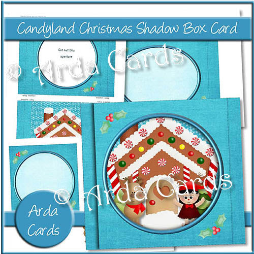 Candyland Christmas Shadow Box Card