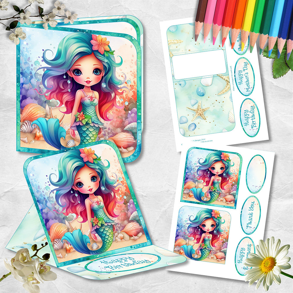 Mermaid Dreams 2 In 1 Easel And Square Card