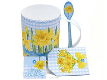 Load image into Gallery viewer, 3D Mug & Latte Spoon Set - March Birth Flower & Gem Printables