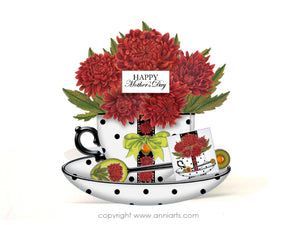 Printable Birth Flower Teacup Card Bundle