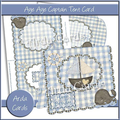 Aye Aye Captain Tent Card - The Printable Craft Shop