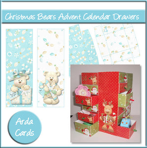 Christmas Bears Advent Calendar Drawers - The Printable Craft Shop
