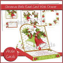 Load image into Gallery viewer, Christmas Bells Easel Card With Drawer - The Printable Craft Shop