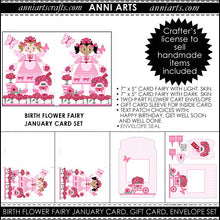 Load image into Gallery viewer, January Birth Flower Fairy Printable Card Making Kit