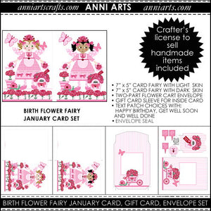 January Birth Flower Fairy Printable Card Making Kit