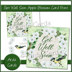 Get Well Soon Apple Blossom Card Front - The Printable Craft Shop