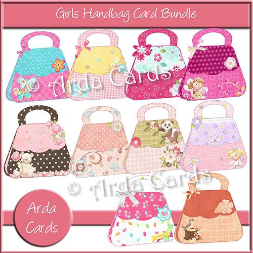 Girls Handbag Card Bundle - The Printable Craft Shop