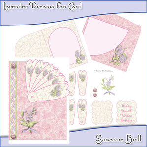 Lavender Dreams Fan Card - The Printable Craft Shop