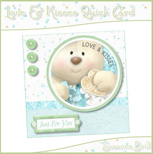 Love & Kisses Quick Card - The Printable Craft Shop