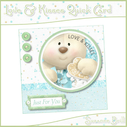 Love & Kisses Quick Card - The Printable Craft Shop