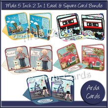 Load image into Gallery viewer, Male 5 Inch 2 in 1 Easel & Square Card Bundle