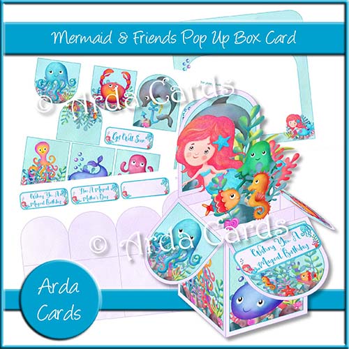 Mermaid & Friends Pop Up Box Card