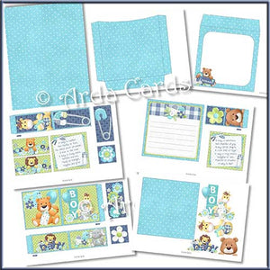 New Baby Boy 4 Fold Flap Card - The Printable Craft Shop