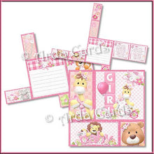 Load image into Gallery viewer, New Baby Girl 4 Fold Flap Card - The Printable Craft Shop - 2
