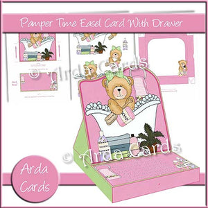Pamper Time Easel Card With Drawer - The Printable Craft Shop