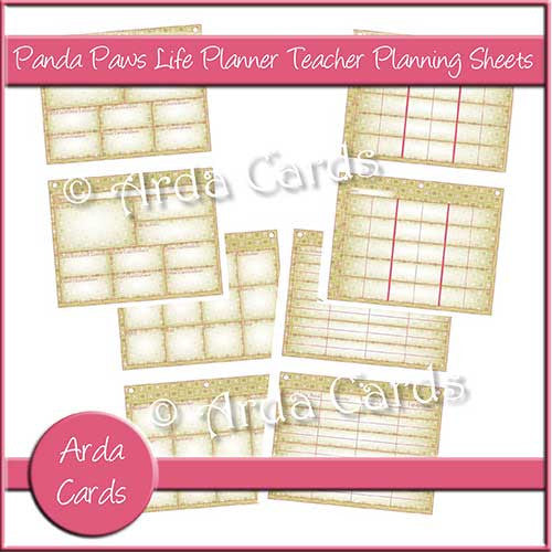 Panda Paws Pink Life Planner Printable Teacher Planning Sheets - The Printable Craft Shop