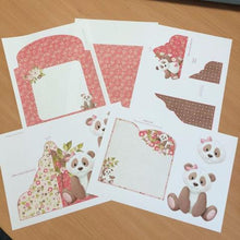 Load image into Gallery viewer, Pink Panda Paws Wrap Around Gatefold Card
