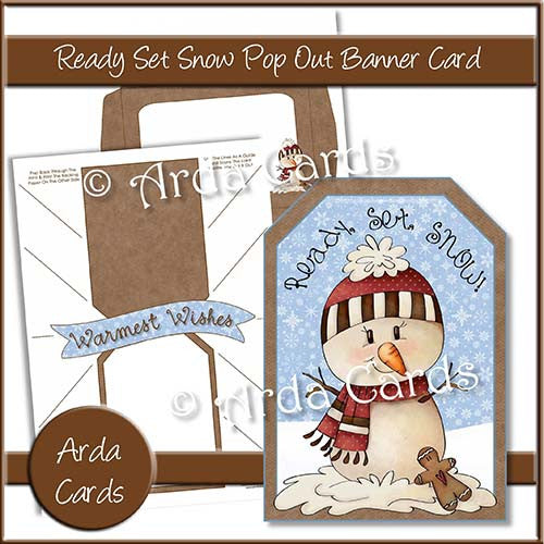Ready Set Snow Pop Out Banner Card - The Printable Craft Shop