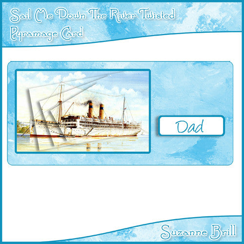 Sail Me Down The River Twisted Pyramage Card - The Printable Craft Shop