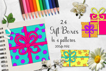 Load image into Gallery viewer, Sherbet Dip Gift Boxes CU Clipart