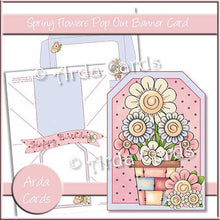 Load image into Gallery viewer, Spring Flowers Printable Pop Out Banner Card - The Printable Craft Shop
