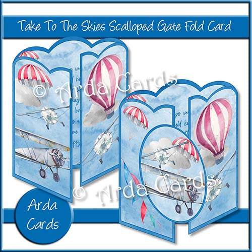 Take To The Skies Scalloped Gatefold Card Making Kit - The Printable Craft Shop
