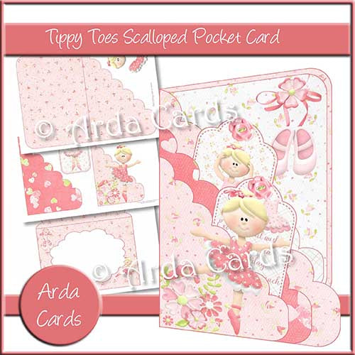 Tippy Toes Scalloped Pocket Card