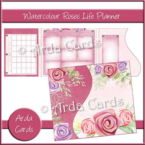 Watercolour Roses Life Planner - The Printable Craft Shop