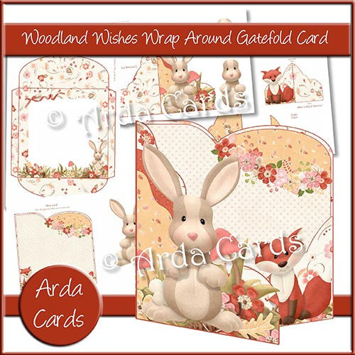 Woodland Wishes Wrap Around Gatefold Card - The Printable Craft Shop