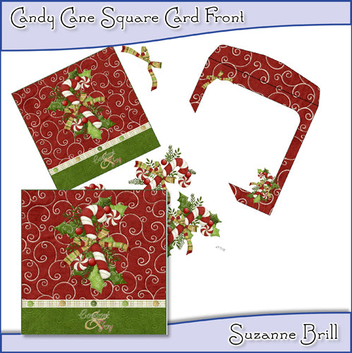 Candy Cane Square Card Front