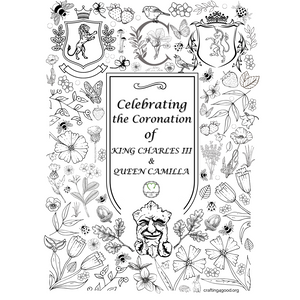 Free Printable Coronation Invitation for King Charles III Colouring Page