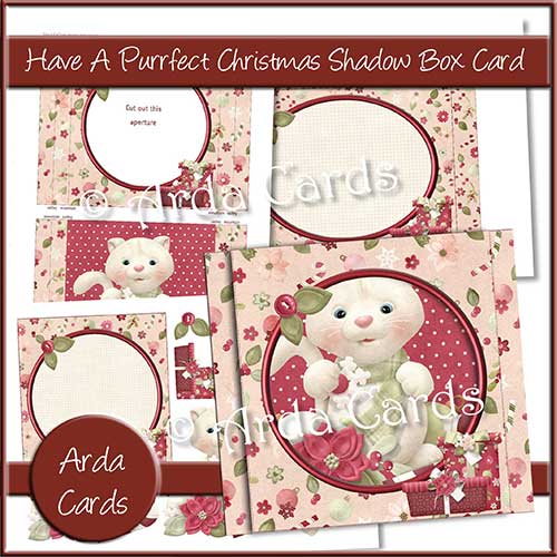 Have A Purrfect Christmas Shadow Box Card
