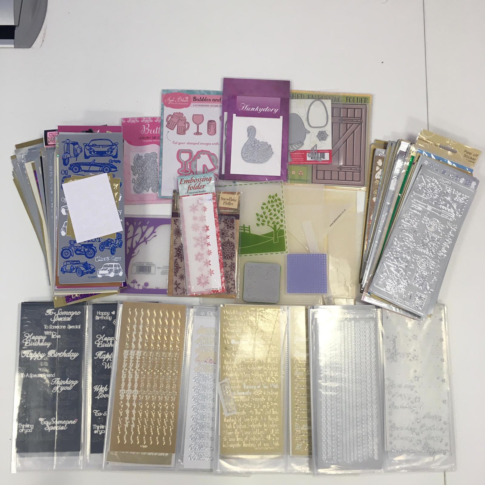 Bag 21 - 3.6 kg embossing folders, dies, 200 loose and 4 books peel offs part used