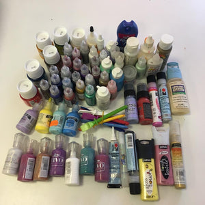 Bag 19 - assorted paint, glitter glue, Nuvo drops 3D dimensional paints etc