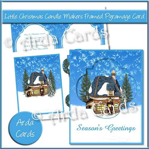 Little Christmas Candle Makers Framed Pyramage Card