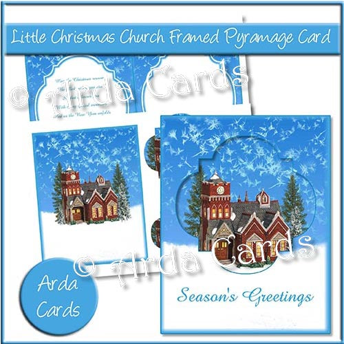 Little Christmas Church Framed Pyramage Card