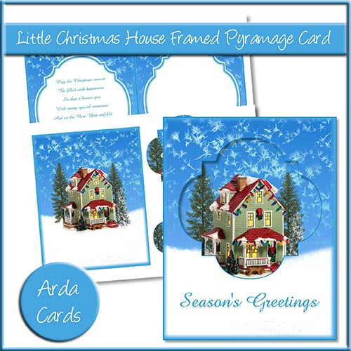 Little Christmas House Framed Pyramage Card