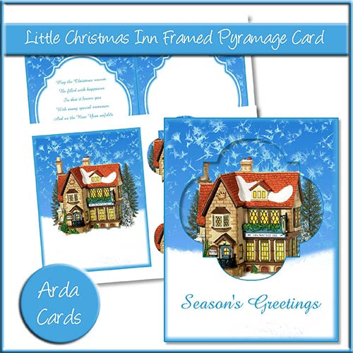 Little Christmas Inn Framed Pyramage Card