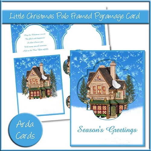Little Christmas Pub Framed Pyramage Card