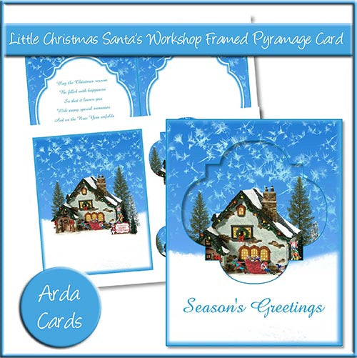 Little Christmas Santa’s Workshop Framed Pyramage Card
