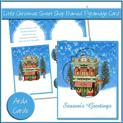Little Christmas Sweet Shop Framed Pyramage Card