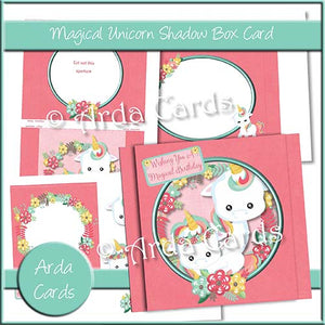 Magical Unicorn Shadow Box Card