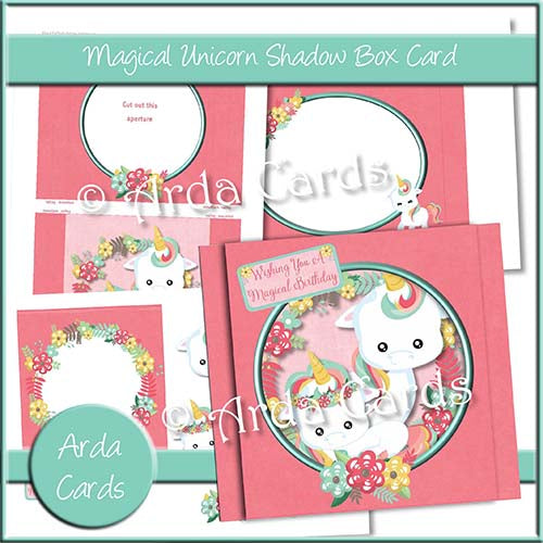 Magical Unicorn Shadow Box Card