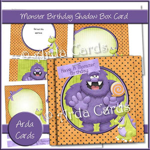 Monster Birthday Shadow Box Card