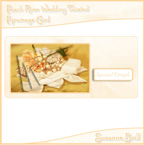 Peach Rose Wedding Twisted Pyramage Card