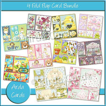 Load image into Gallery viewer, Printable 4 Fold Flap Card Bundle - The Printable Craft Shop - 1