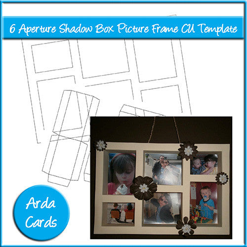 6 Aperture Shadow Box Picture Frame CU Template - The Printable Craft Shop