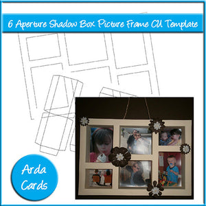 6 Aperture Shadow Box Picture Frame CU Template - The Printable Craft Shop