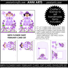 Load image into Gallery viewer, February Birth Flower Fairy Printable Card Making Kit