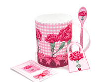 Load image into Gallery viewer, 3D Mug &amp; Latte Spoon Set  - January Birth Flower &amp; Gem Printables